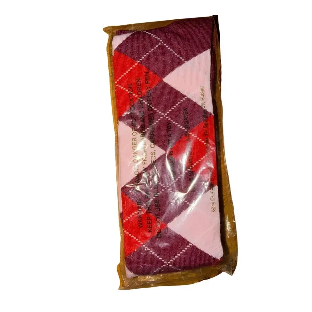 Golf Knickers Colorful Knee High Argyle Cotton Socks For Men Pink Red Maroon New